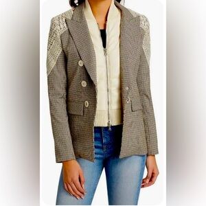 VERONICA BEARD Dealey Dickie Color Ecru Quilted Puffer Cream Full Zip Insert NWT